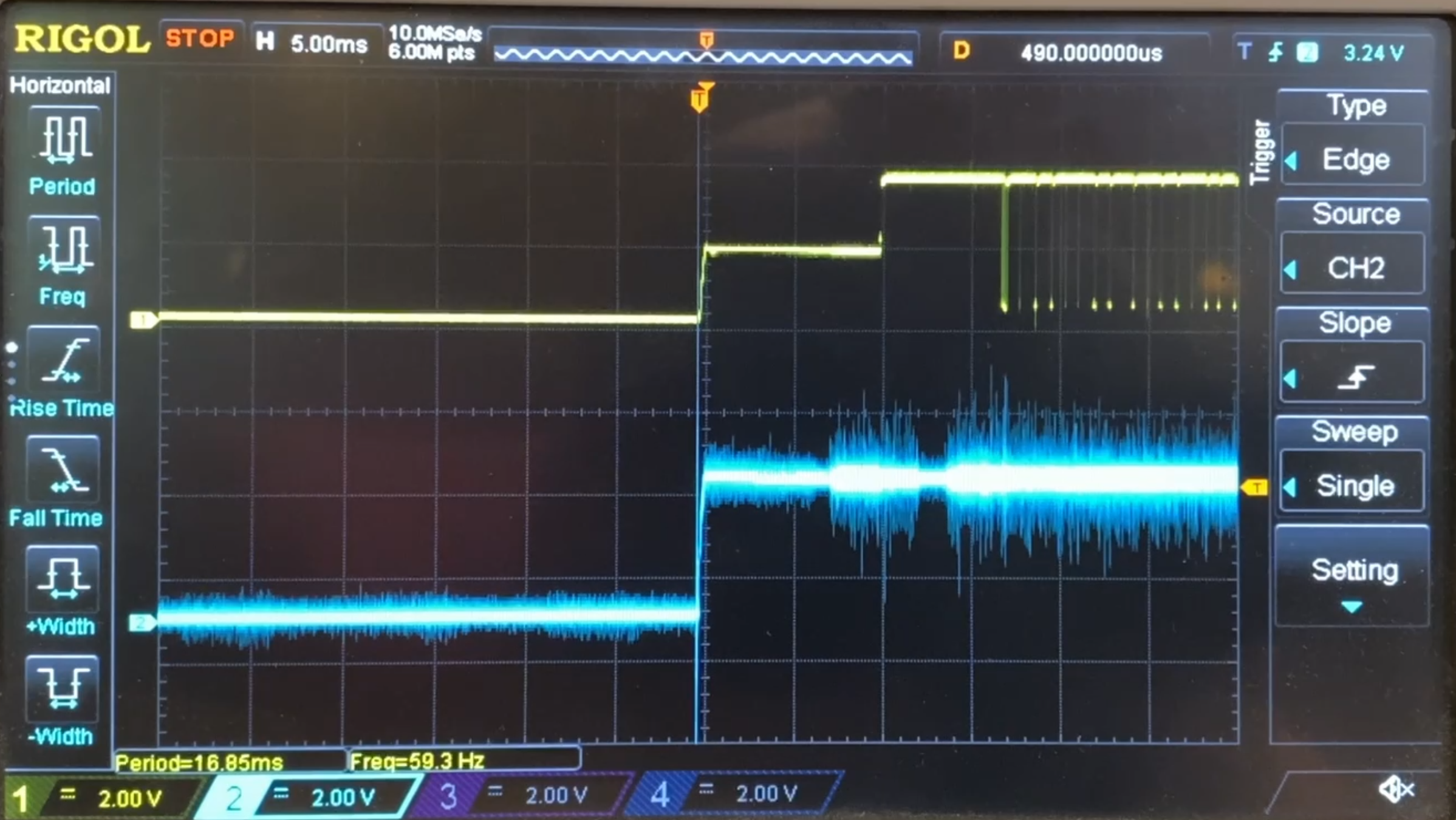 RP2350 Startup Oscilloscope Timings