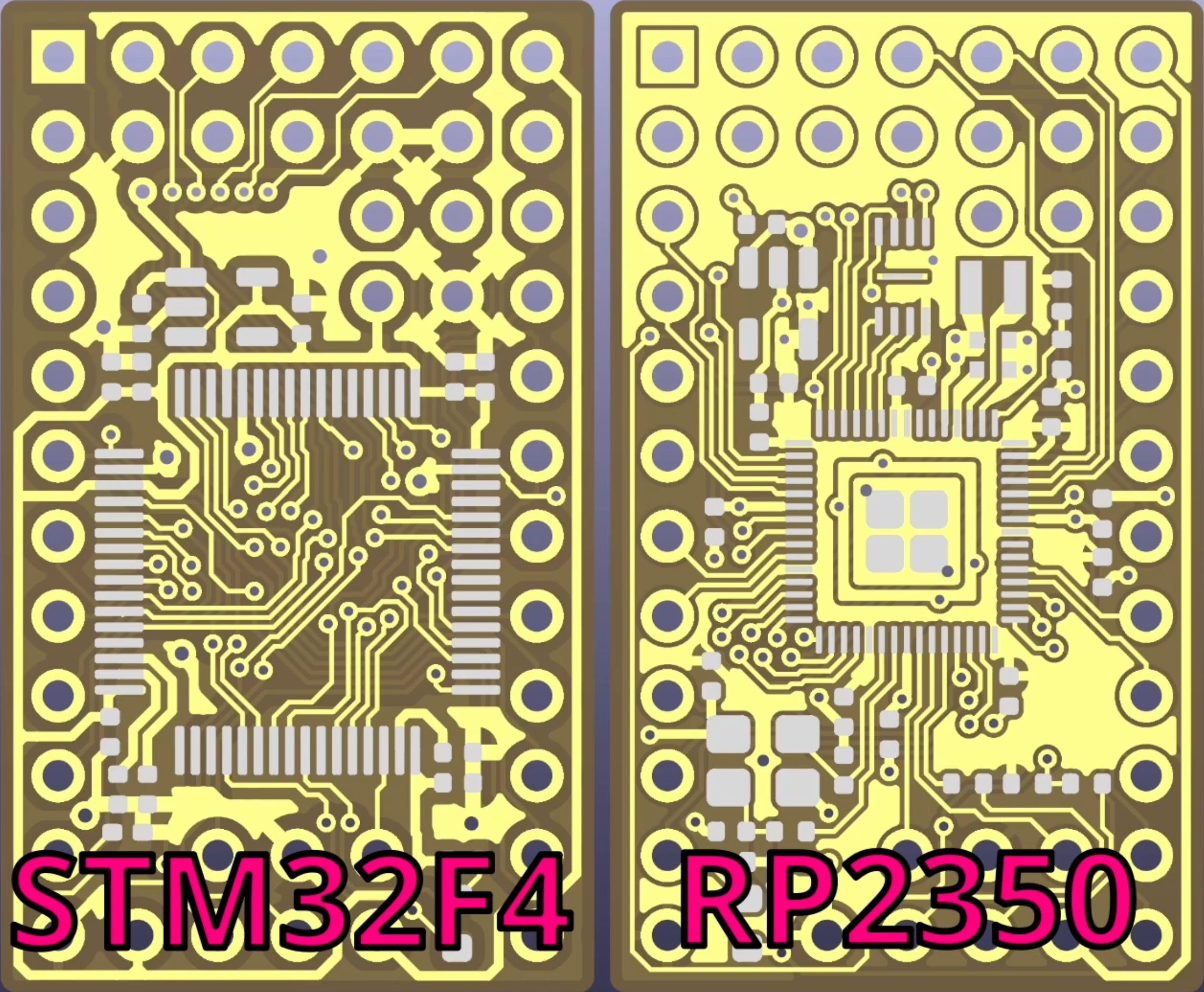 One ROM PCB STM32 vs RP2350 Top Side