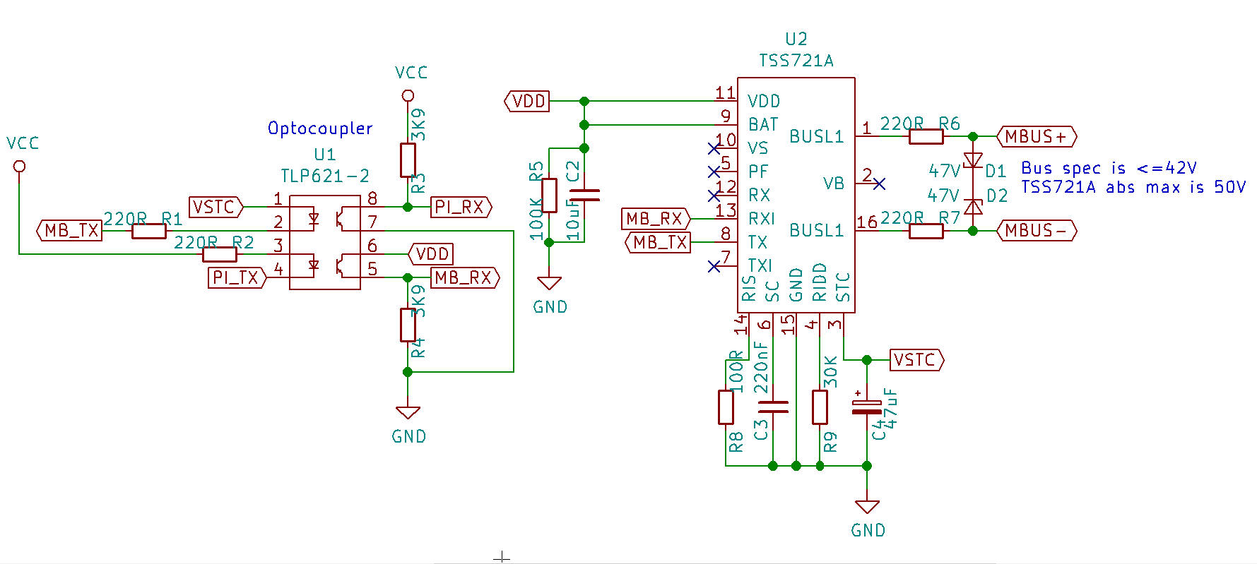 M-Bus Slave Schematic